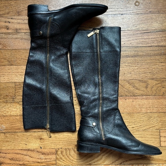 Michael Korn Leather Riding Boots with Gold Accents Size 7 - Picture 3 of 8